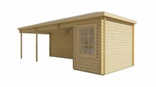 Blokhut Bertil 800 x 300 cm Tuinschuur met overkapping Wanddikte 44 mm