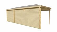 Blokhut Bertil 800 x 300 cm Tuinschuur met overkapping Wanddikte 44 mm