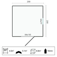 Tuinhuisje Olaf 200 x 200 x 230 cm Ge&iuml;mpregneerd Wanddikte 16 mm - Tuinkast