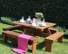 Vierkante Picknicktafel Valencia 210 x 210 x 75 cm Hardhout (8-10 personen)