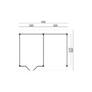 DHZ Plat dak Raalte Douglas 600 x 410 cm zwart gespoten