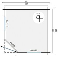 Blokhut Jos 250 x 250 cm
