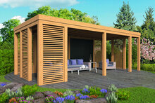 DHZ Plat dak Brammelo geschaafd douglas 750 x 355 cm zwart gespoten