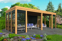 DHZ Plat dak Brammelo geschaafd douglas 750 x 355 cm zwart gespoten