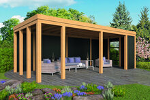 DHZ Plat dak Brammelo geschaafd douglas 750 x 355 cm zwart gespoten