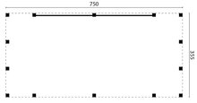 DHZ Plat dak Brammelo geschaafd douglas 750 x 355 cm zwart gespoten