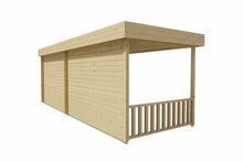 Blokhut Maja met Overkapping 320 x 240 x 228 cm + Luifel 320 cm Wanddikte 28 mm