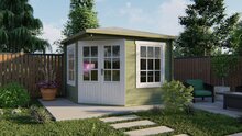 Blokhut Asmund 300 x 300 cm 5 hoekig tuinhuis Wanddikte 28 mm