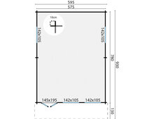 Blokhut Ballyragget 595 x 930 x 277 cm Wanddikte 70 mm