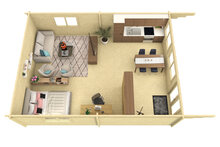 Blokhut Ballyragget 595 x 930 x 277 cm Wanddikte 70 mm