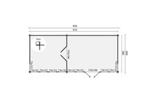 Blokhut Big Lauren 930 x 400 x 351 cm Wanddikte 70 mm