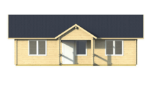 Blokhut Finn 1040 x 740+238 x 365 cm - Prefab Houten Woning - Luxe Chalet