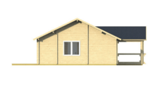 Blokhut Finn 1040 x 740+238 x 365 cm - Prefab Houten Woning - Luxe Chalet