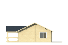Blokhut Finn 1040 x 740+238 x 365 cm - Prefab Houten Woning - Luxe Chalet