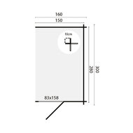 Blokhut Tuinhuis Aanbouw | 44 mm 