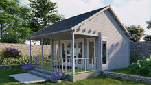 Blokhut Olaug 550 x 400 + 198 cm - Tuinhuis met veranda