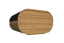 Thermowood Blokhut Oval Office 405x400cm &ndash; Luxe Tuinkantoor of Studio