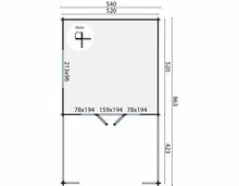 Blokhut Sheffield 540 x 540 x 263 + veranda 423 cm - Tuinhuis met overkapping