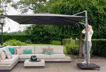 Zweefparasol Malta 300x400 cm taupe met voet