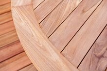 Teak tuintafel rond 3D matrixpoot &Oslash;150cm
