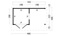 Kapschuur Bergen L, type 3 - 465 x 318 cm - Blank Douglas