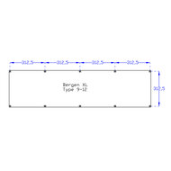 Kapschuur Bergen XL, type 9 - 1295 x 418 cm - Blank Douglas