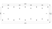 Overkapping Oslo XL, type 9 - 1292 x 430 cm - Blank Douglas