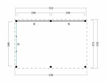Kapschuur Kiruna, type 1 - 538 x 378 cm - Red Class Wood 