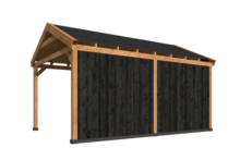 Overkapping Goteborg met zadeldak, type 2 - 813 x 399 cm - Zwart gespoten