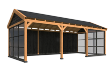 Overkapping Goteborg met zadeldak, type 2 - 813 x 399 cm - Zwart gespoten