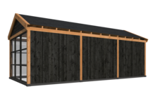 Overkapping Goteborg met zadeldak, type 2 - 813 x 399 cm - Zwart gespoten