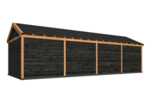 Overkapping Goteborg met zadeldak, type 3 - 1079 x 399 cm - Zwart gespoten