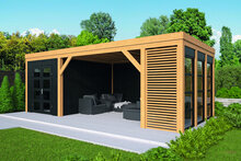 Overkapping Vriezenveen Douglas 750 x 355 cm - Zwart gespoten  
