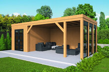 Overkapping Vriezenveen Douglas 750 x 355 cm - Zwart gespoten  
