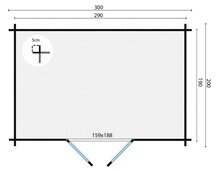 Blokhut Minimodern 300 x 200 x 223 cm - Tuinhuis