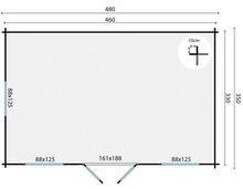 Blokhut Tane 480 x 350 x 279 cm - Kapschuur
