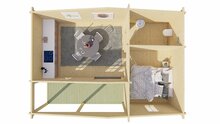 Blokhut Ollie 731 x 498 x 283 cm Wanddikte 70 mm - Prefab Woning Tuinhuis