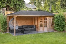 Blokhut Niklas met overkapping 575 x 250 x 259 cm - Tuinhuis