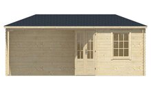 Blokhut Niklas met overkapping 575 x 250 x 259 cm - Tuinhuis