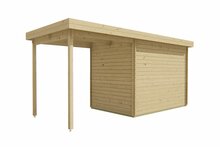 Blokhut Middelmodern 300 x 200 x 230 cm met zijluifel 200 cm - Tuinhuis