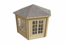 Blokhut Nora 354 x 316 cm Prieel zeskantig - Tuinhuisje