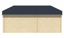 Blokhut Torkel met Overkapping 700 x 420 cm - Tuinhuis met Wolfskap dak