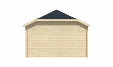 Blokhut Torkel met Overkapping 700 x 420 cm - Tuinhuis met Wolfskap dak
