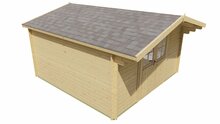 Blokhut Torrent 400 x 400 x 236 cm + Luifel 70 cm - Tuinhuis
