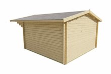Blokhut Stian 400 x 400 x 250 cm + Luifel 140 cm - Tuinhuis