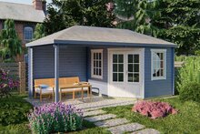 Blokhut Markku met overkapping 575 x 300 x 271 cm - Tuinhuis