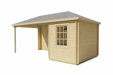 Blokhut Markku met overkapping 575 x 300 x 271 cm - Tuinhuis