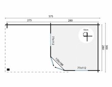Blokhut Markku met overkapping 575 x 300 x 271 cm - Tuinhuis