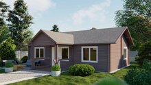 Blokhut Finn 1040 x 740+238 x 365 cm - Prefab Houten Woning - Luxe Chalet