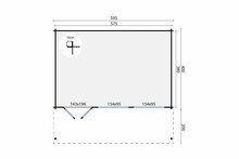 Blokhut Ginella 595x400 cm + luifel 200 cm - Tuinhuis
